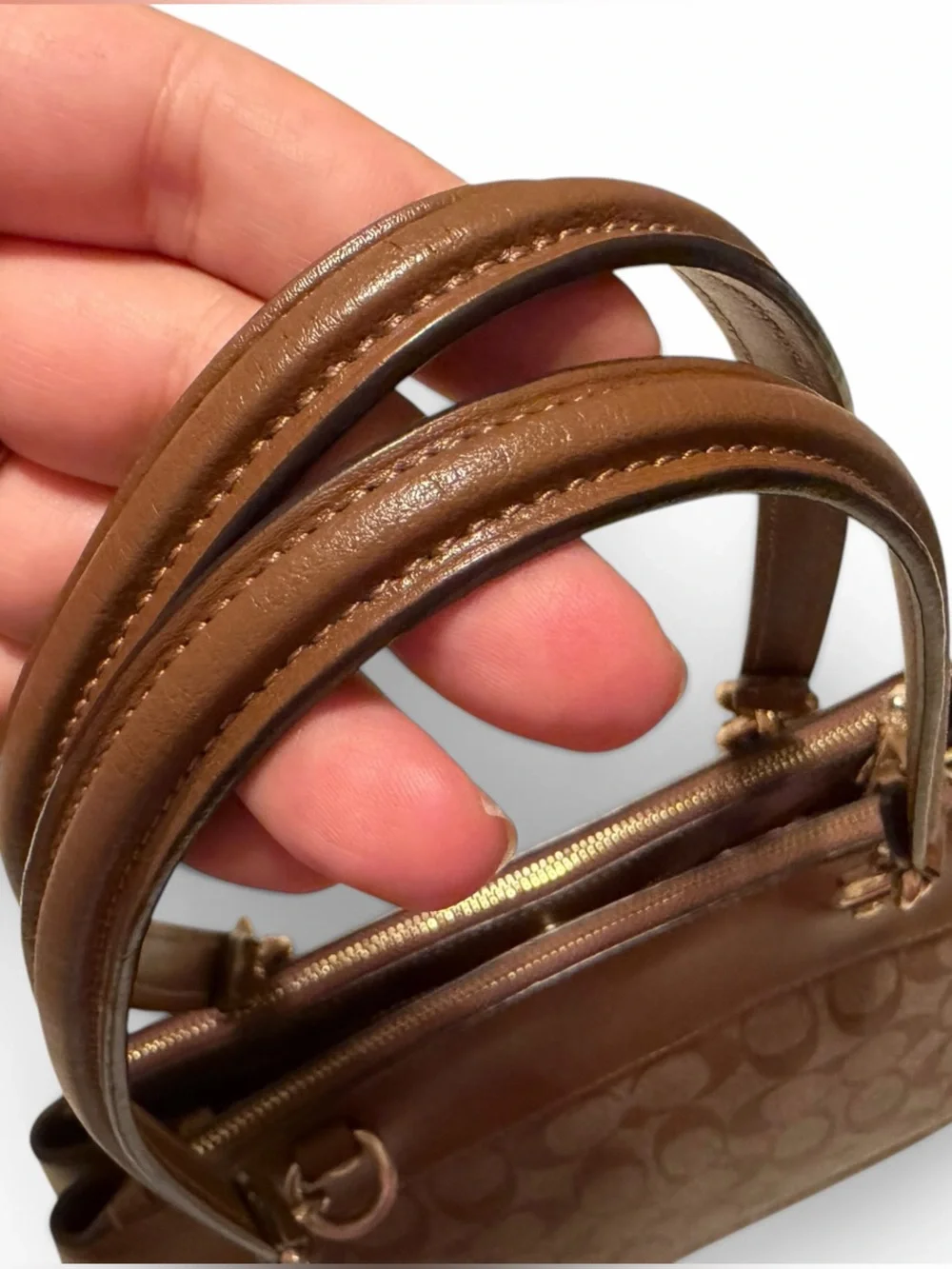 Coach Brooke Signature khaki saddle bag